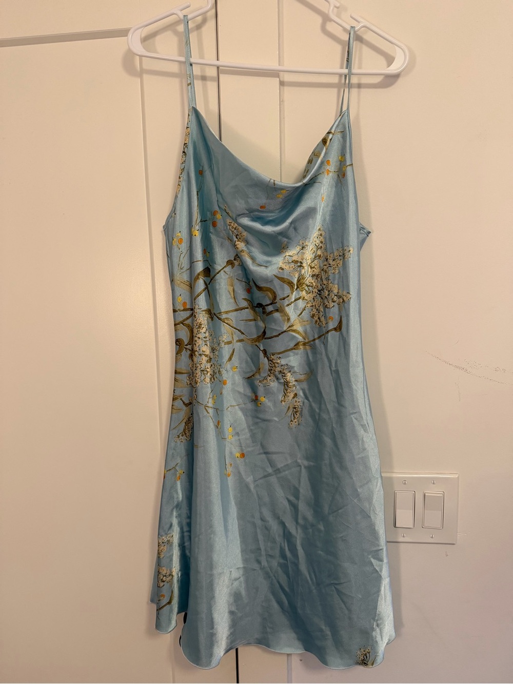 Vintage Y2K Floral Satin Slip Dress